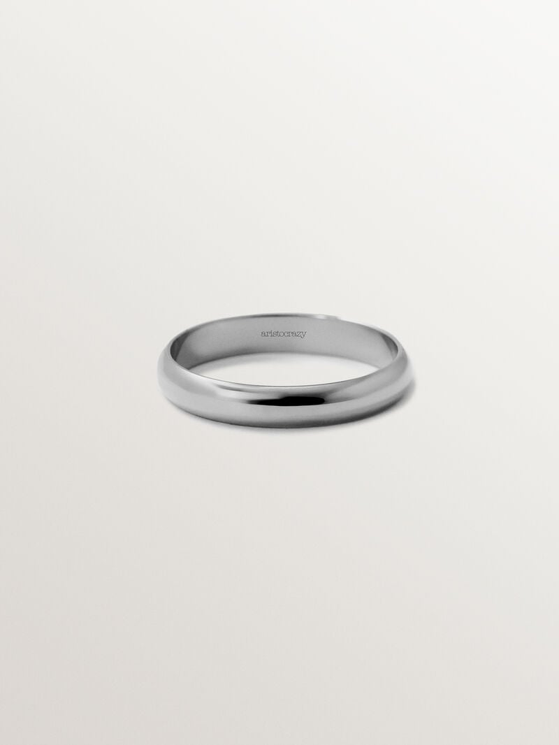 3.15mm half-round white gold wedding band image number 1