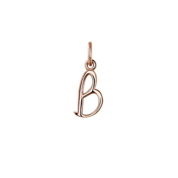 Rose gold-plated silver B initial charm , J03932-03-B,hi-res