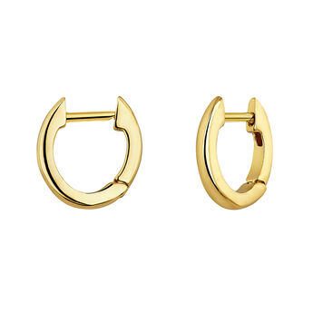 Small gold-plated silver hoop earrings  , J04648-02,hi-res