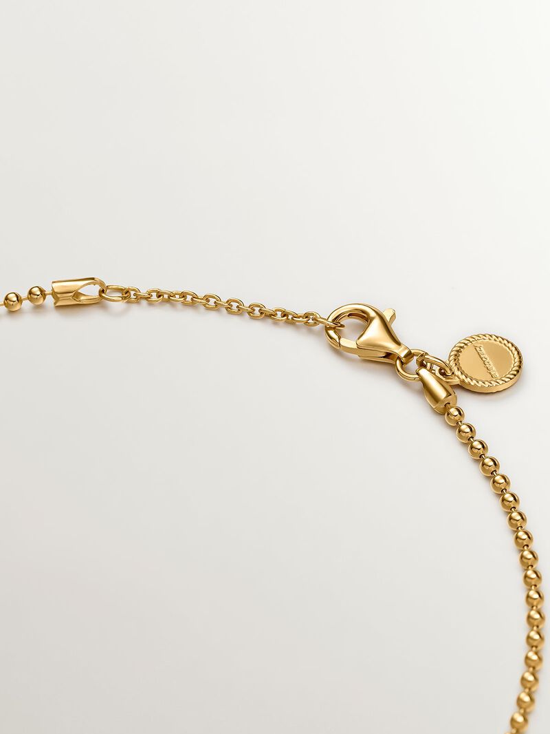 925 silver necklace bathed in 18k yellow gold with purple amethyst and pink agate image number 6