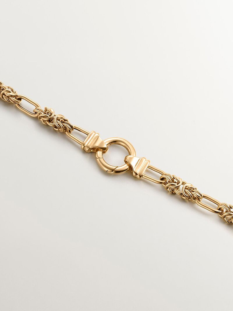 Combination link chain made of 925 silver, bathed in 18K yellow gold image number 4
