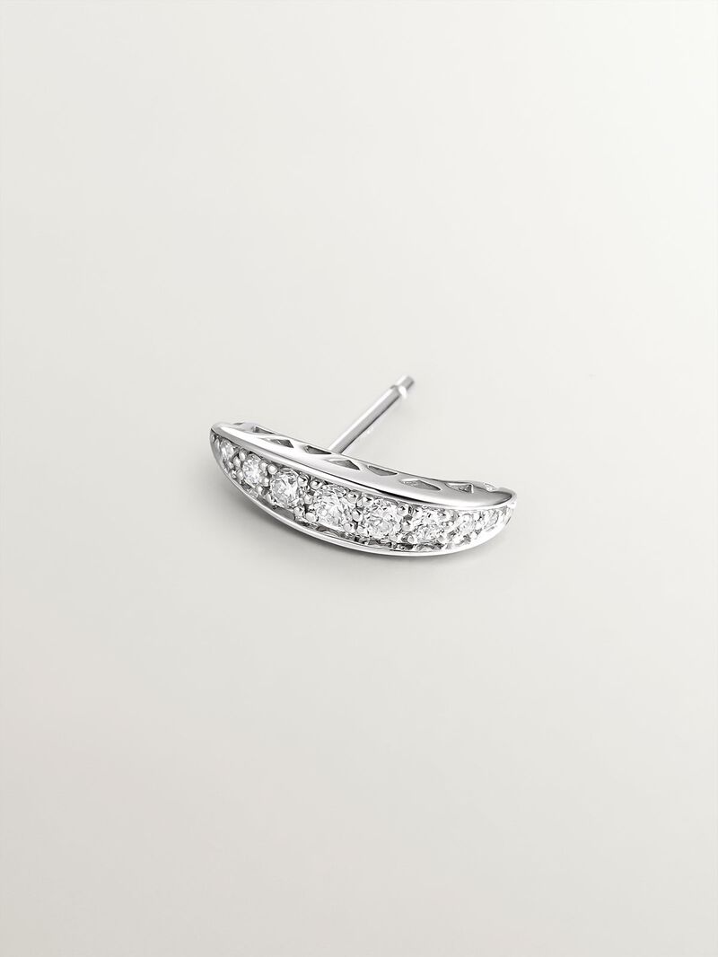 Individual 18K white gold earring with brilliant-cut diamonds image number 4
