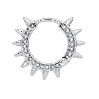 9 kt white gold hoop earring piercing with spikes , J03846-01-H, mainproduct