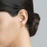 Gold hoop earring piercing with three spikes , J03845-02-H