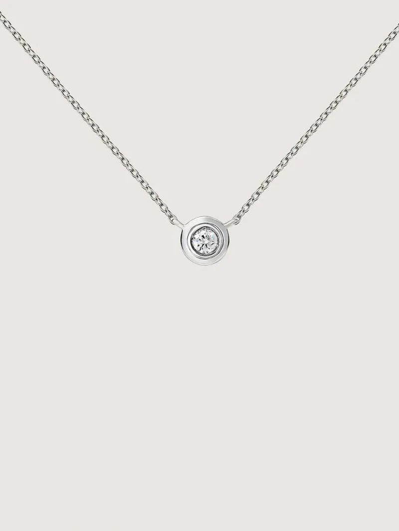 18K white gold pendant with diamond image number 0