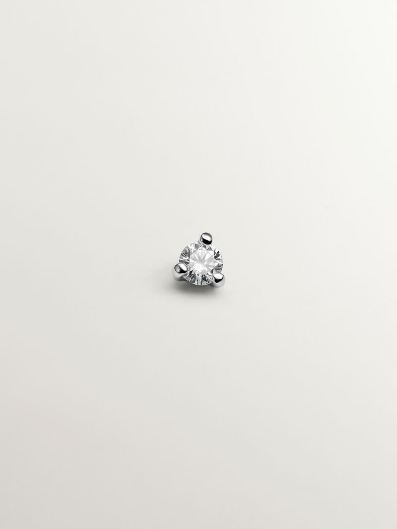 18K White Gold Single Piercing with 0.02 cts Diamond image number 0