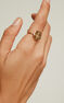 Large gold plated medal ring , J04261-02