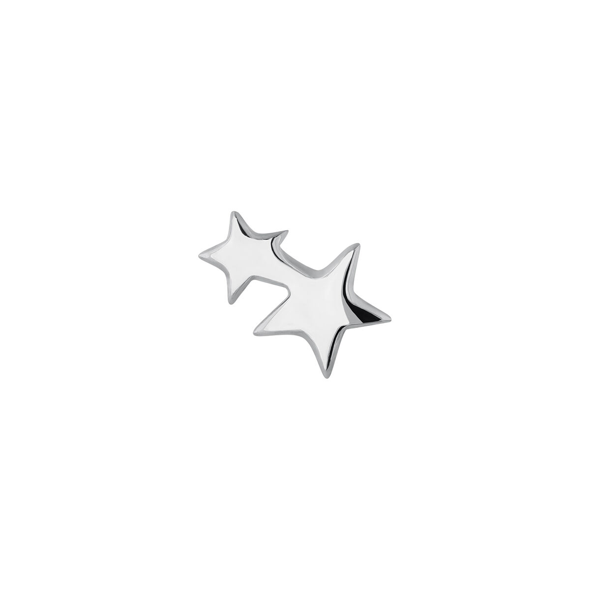 Silver two stars earring , J04815-01-H, hi-res
