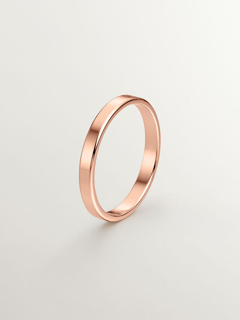 2.40mm flat 18k rose gold wedding band image number 0