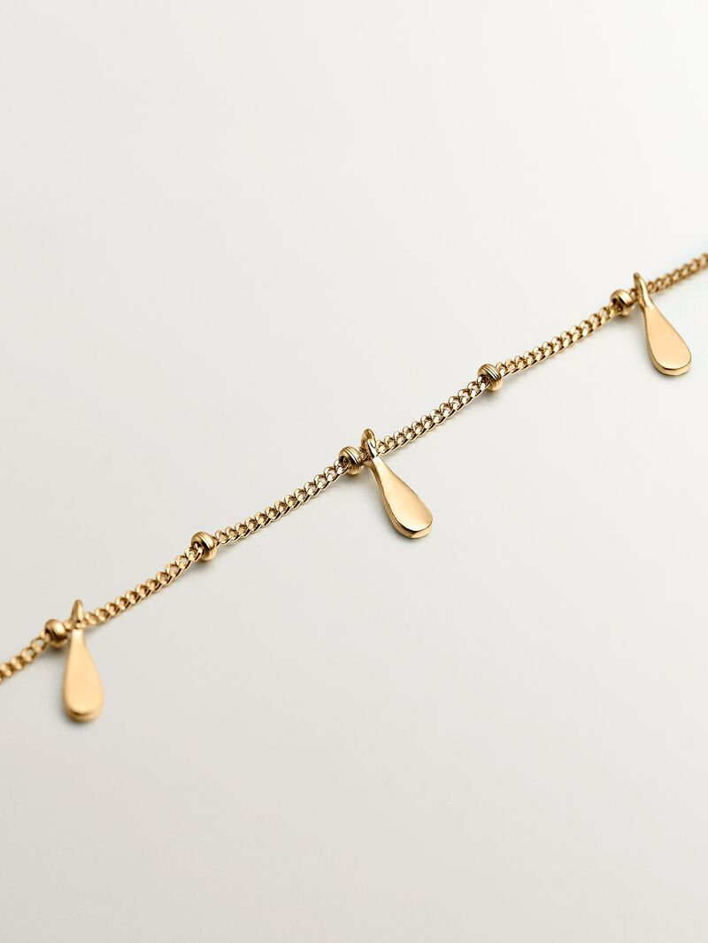 925 Silver necklace bathed in 18K yellow gold with teardrops image number 2