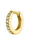 Single small hoop earring in 18k yellow gold with 0.032ct diamonds, J04152-02-H
