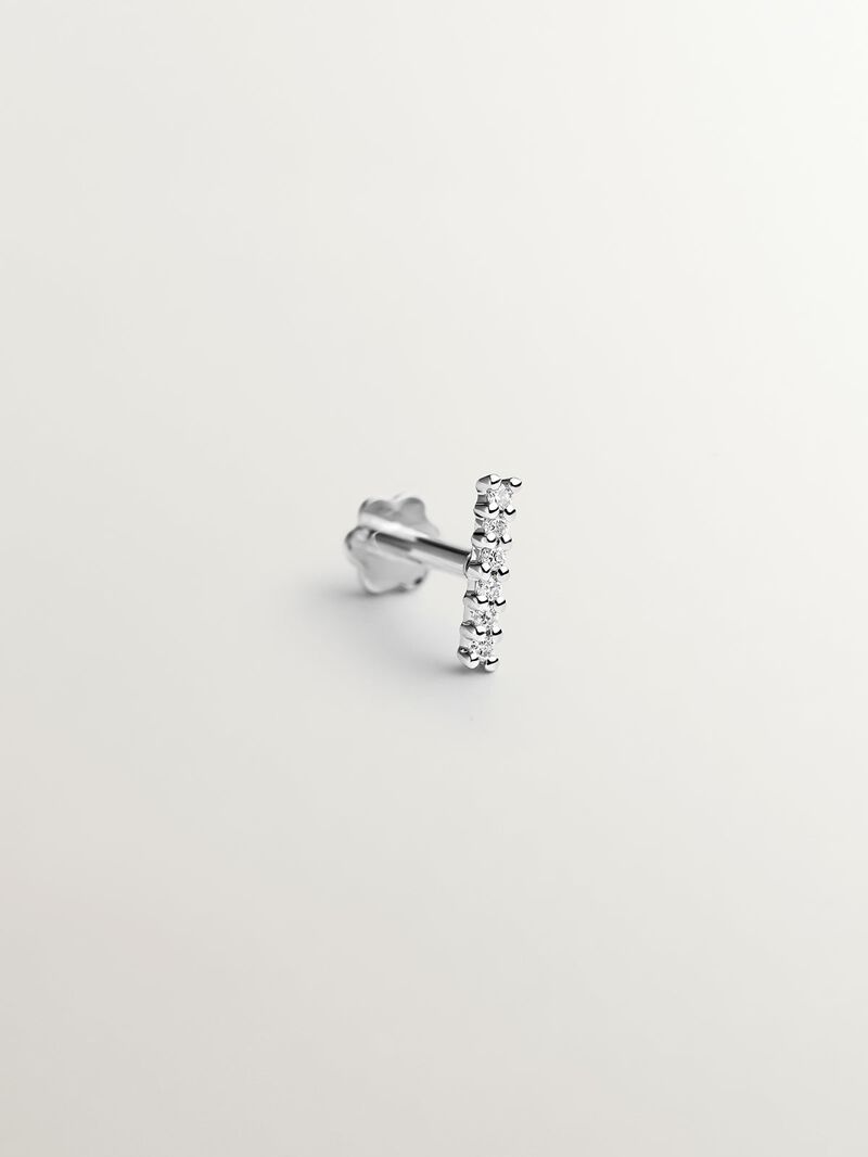 18K white gold solitaire piercing with 0.02 ct brilliant cut diamonds image number 2