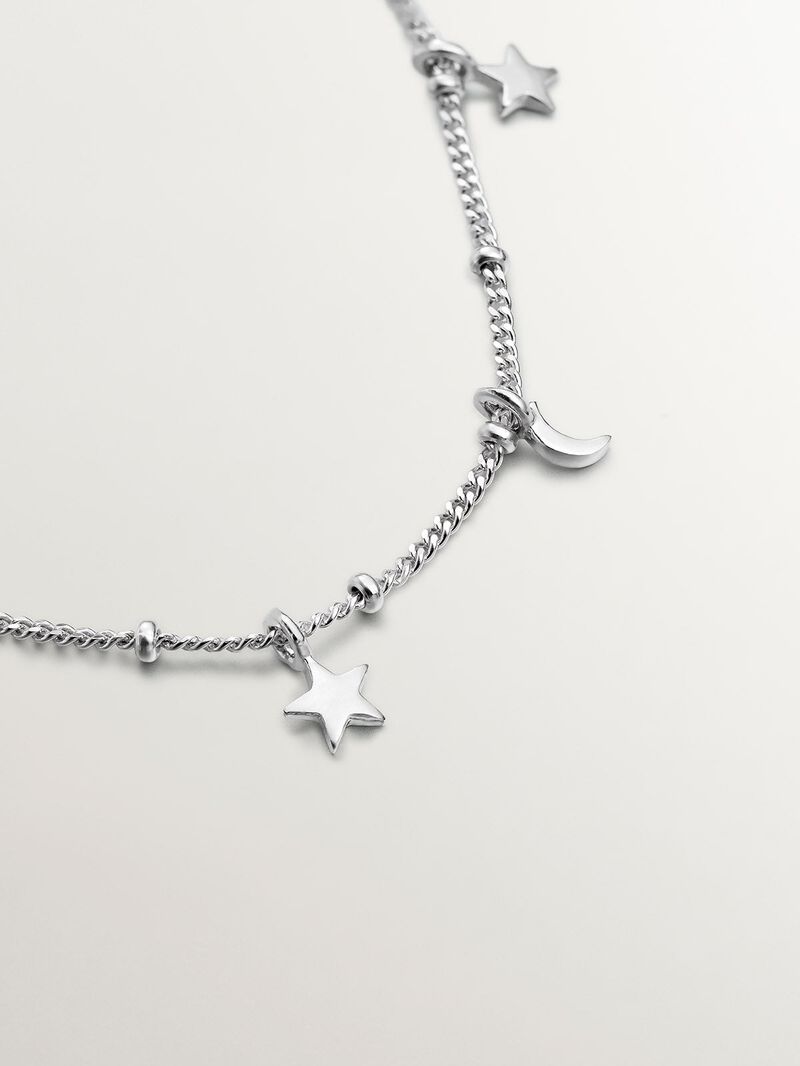 925 Silver bracelet with moons and stars image number 2