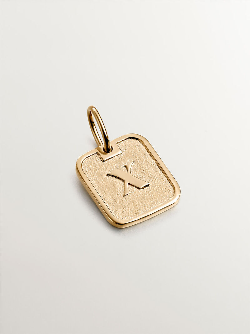 925 silver charm bathed in 18k yellow gold with number 10 image number 0