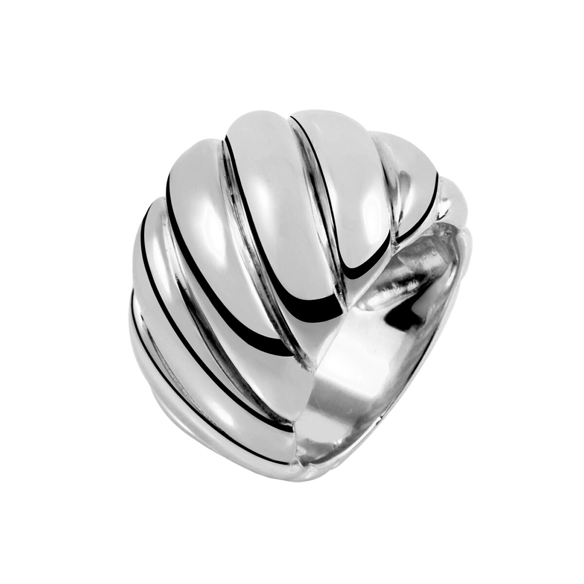 Large silver cabled ring , J01439-01, hi-res