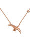 Collar motivo ave y estrella plata recubierta oro rosa , J04604-03