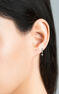 Diamond cross white gold hoop earring 0.04 ct , J04355-01-H