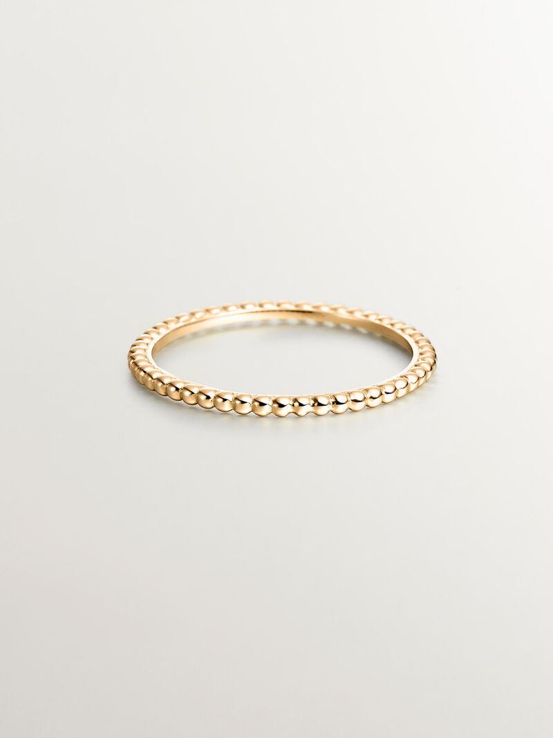 9K Yellow Gold Ring with Beads image number 2