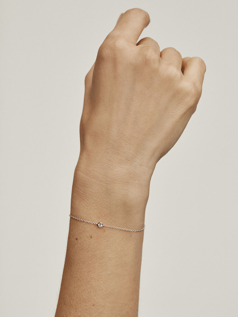 Pulsera chatón topacio plata  , J03437-01, mainproduct