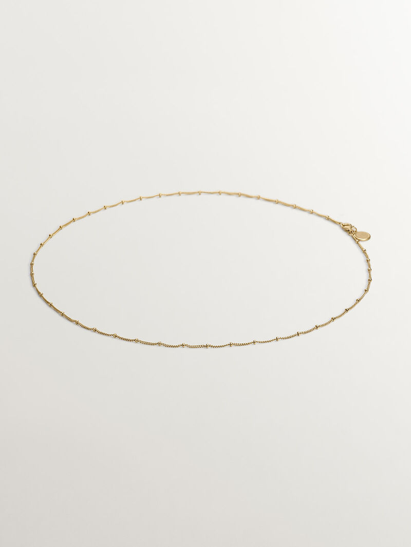 925 Silver chain coated in 18K yellow gold with small spheres image number 0