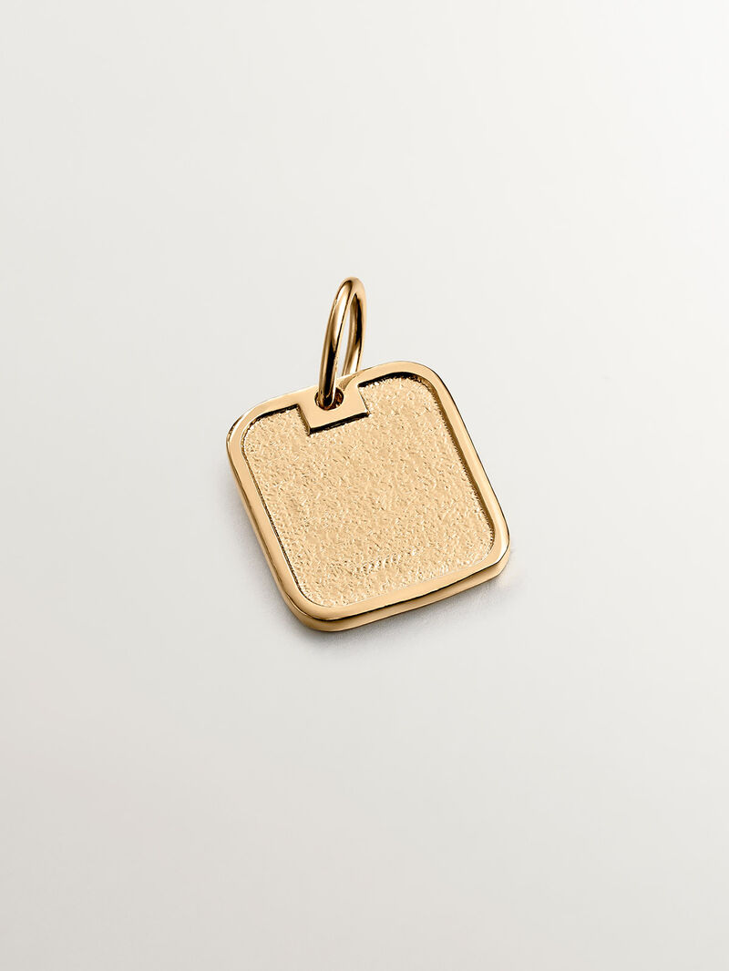 925 silver charm bathed in 18k yellow gold with number 5 image number 2