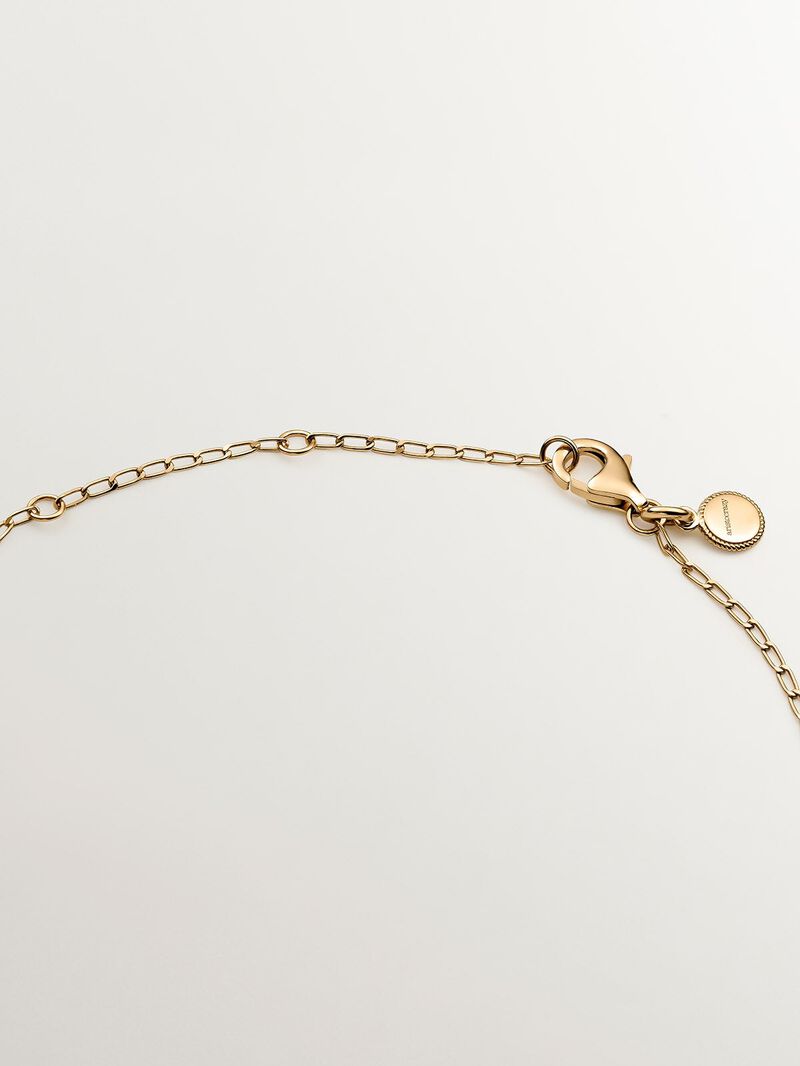 18K yellow gold plated sterling silver 925 pendant with cross and white topaz image number 6