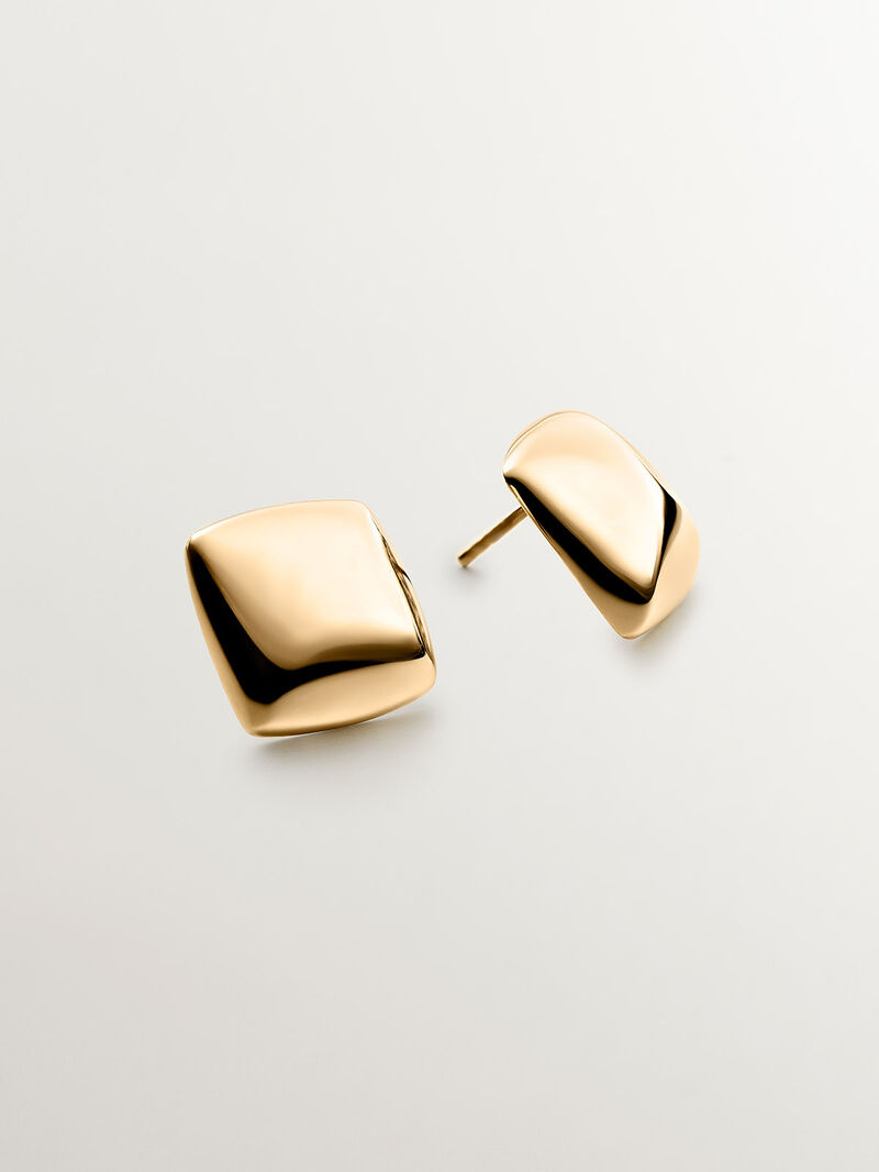 18K yellow gold plated 925 silver earrings with square shape image number 2
