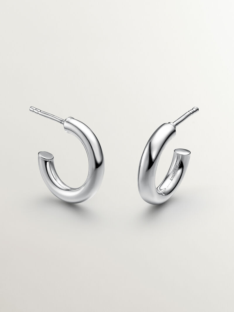 Small 925 silver hoop earrings image number 2