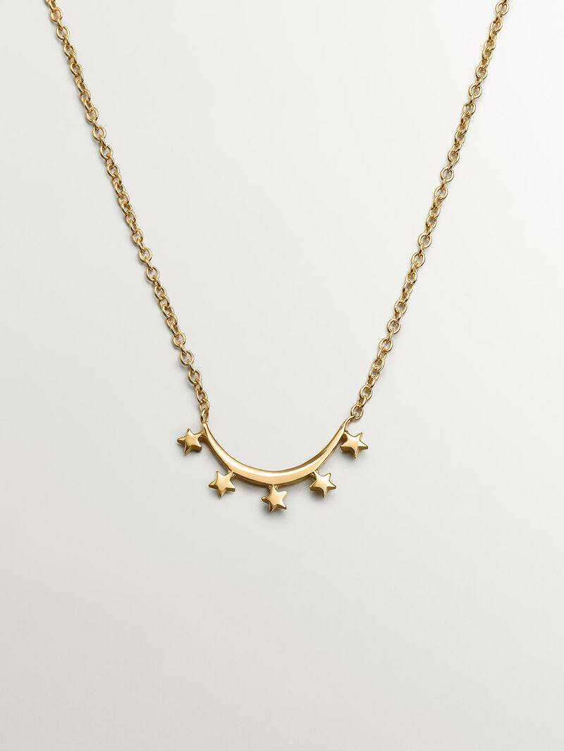 925 Silver pendant bathed in 18K yellow gold with star arch. image number 0