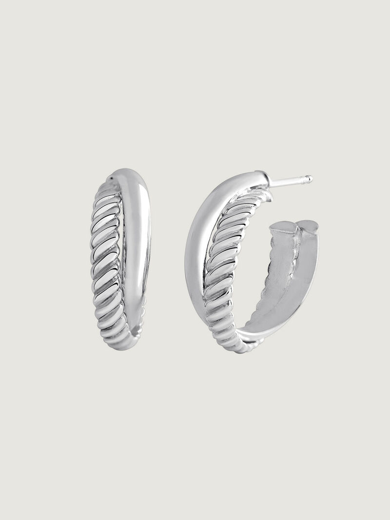 925 Silver Double Hoop Earrings image number 0