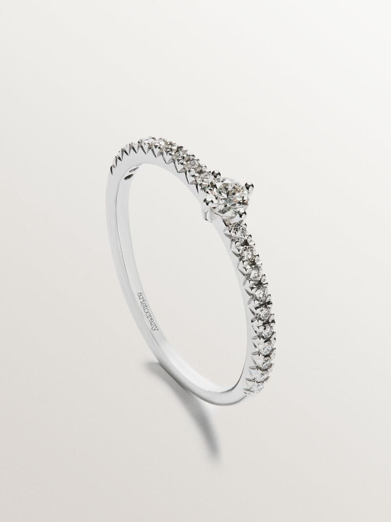 18K white gold ring with diamonds image number 4