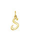 Gold-plated silver S initial charm  , J03932-02-S