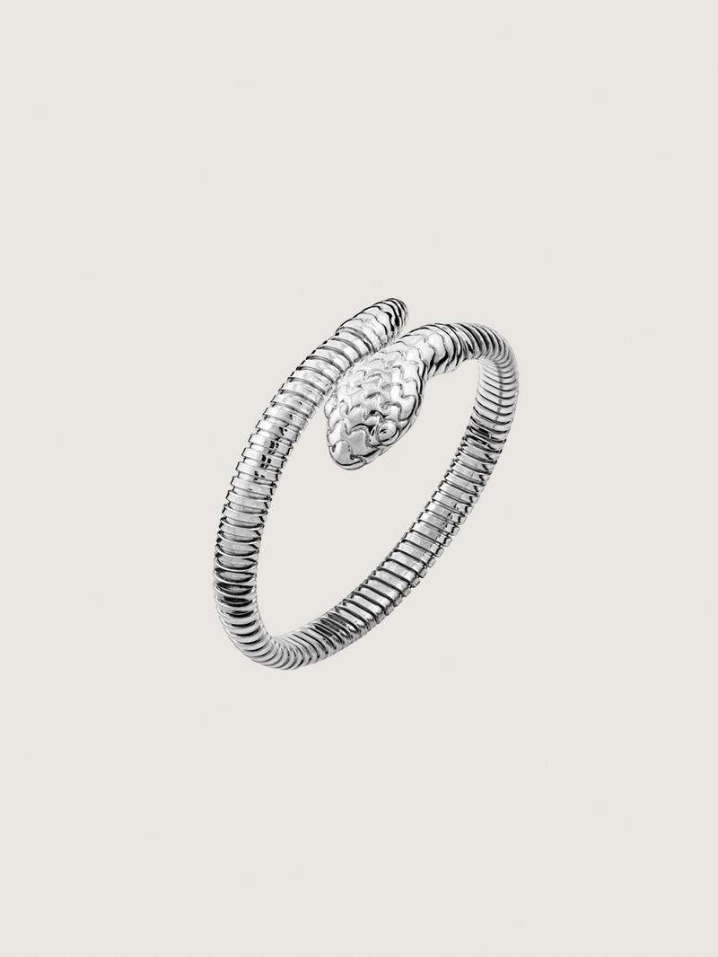 Rigid bracelet made of 925 silver in the shape of a snake. image number 0