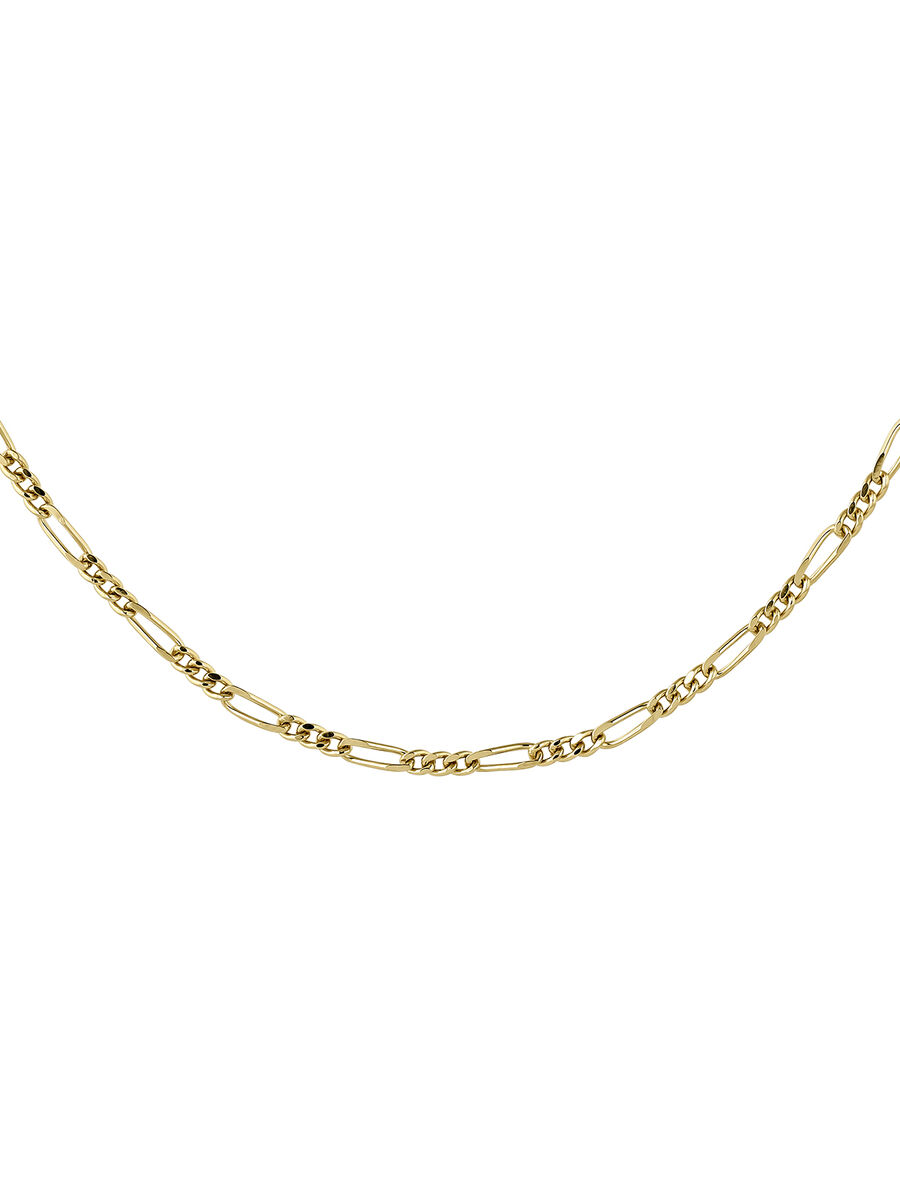Thin chain with figaro links in 9k yellow gold, J05328-02, hi-res