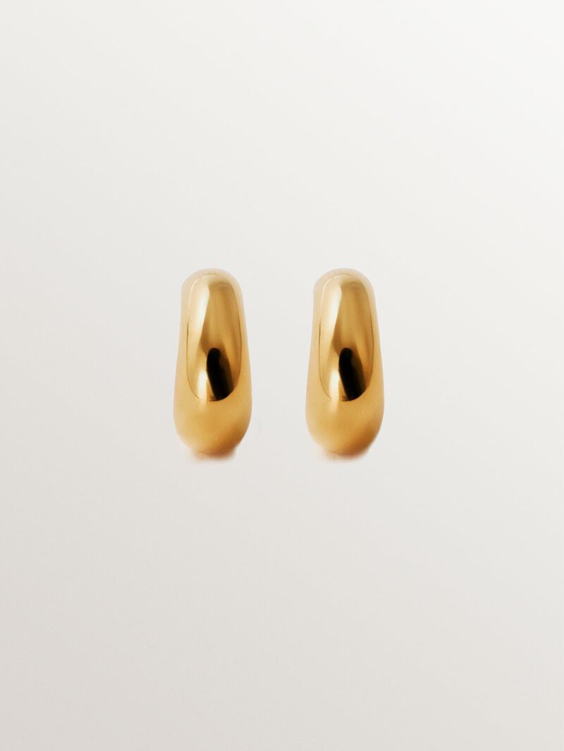 18K yellow gold plated 925 silver hoop earrings image number 0