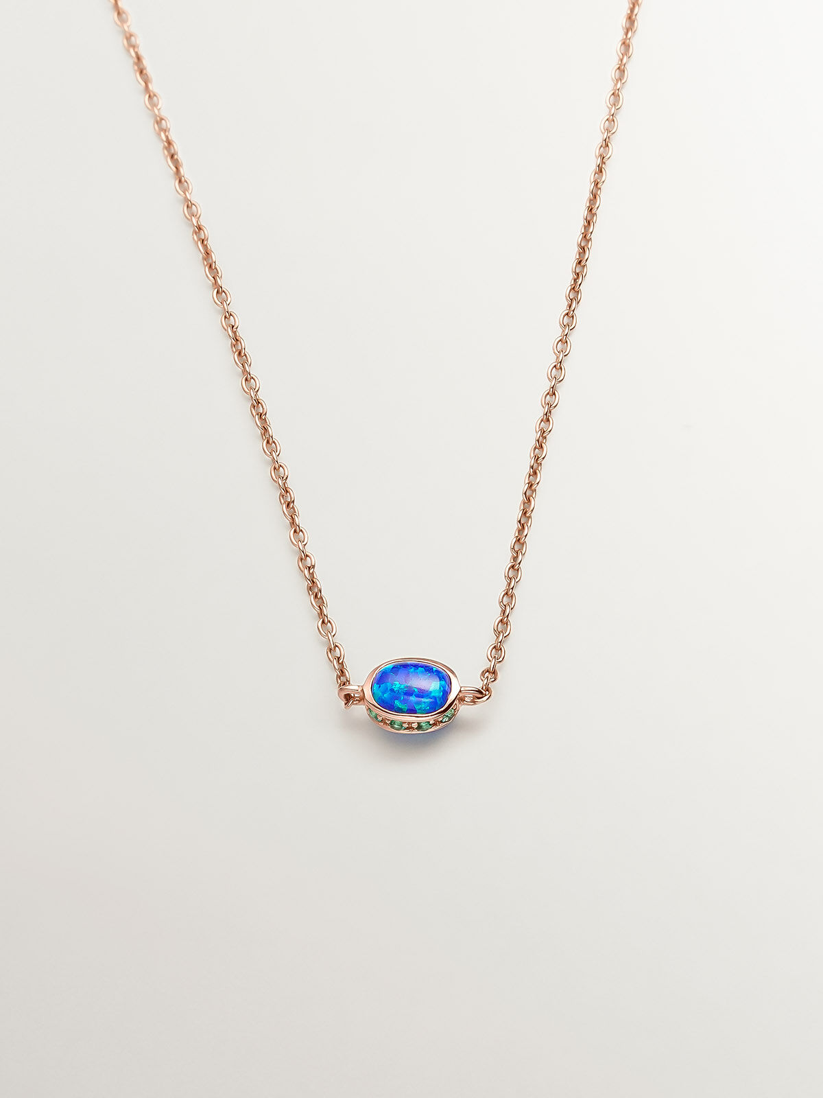 Rose gold necklace with opal store
