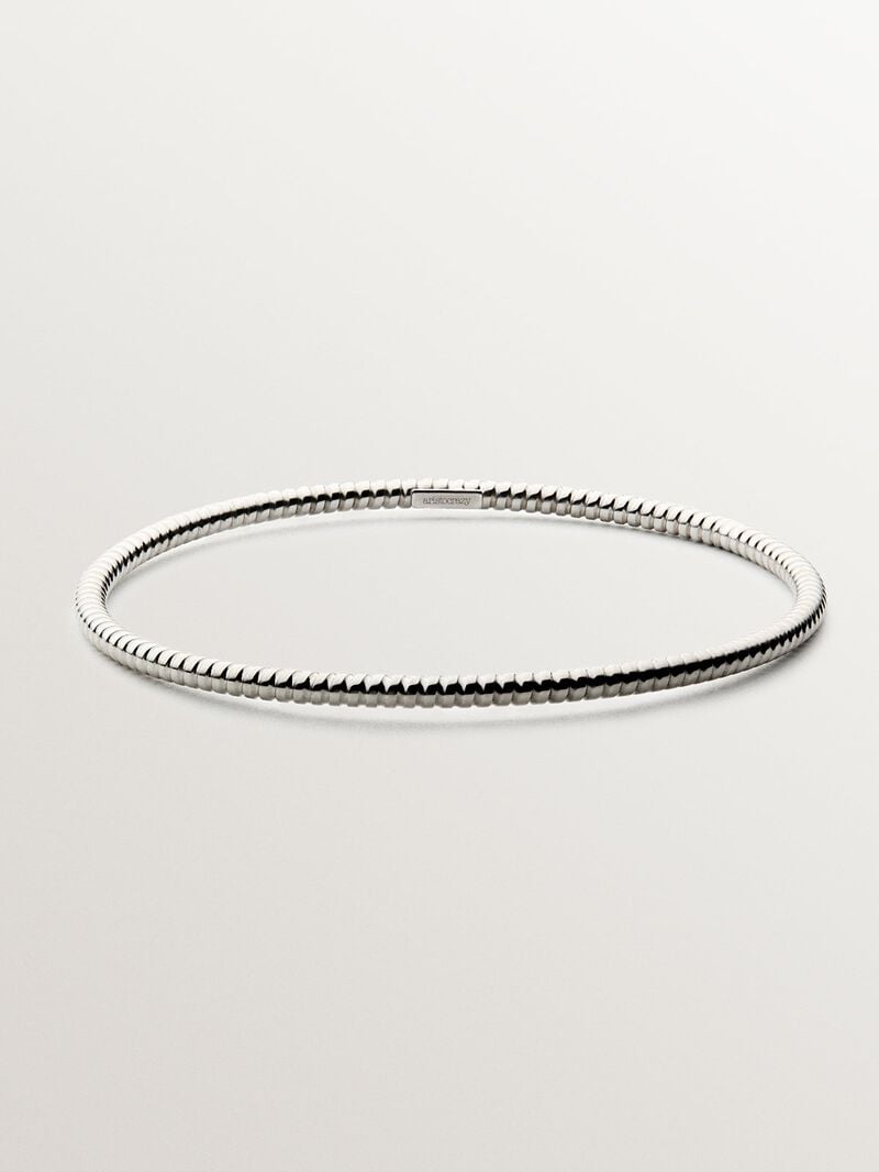 Rigid weekly style bracelet in rhodium-plated 925 silver. image number 0