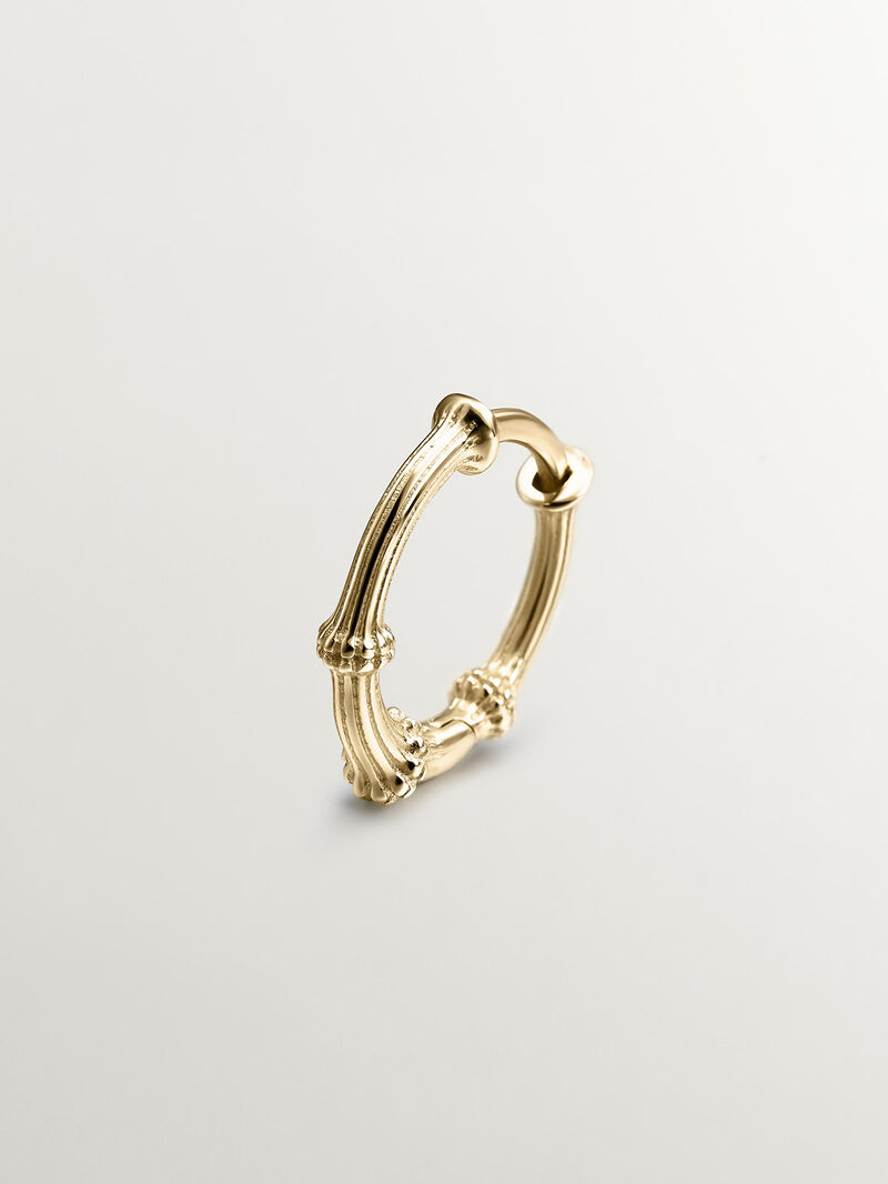 Individual 9K yellow gold hoop earring with beads image number 0