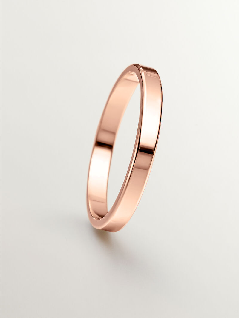 2.40mm flat 18k rose gold wedding band image number 2