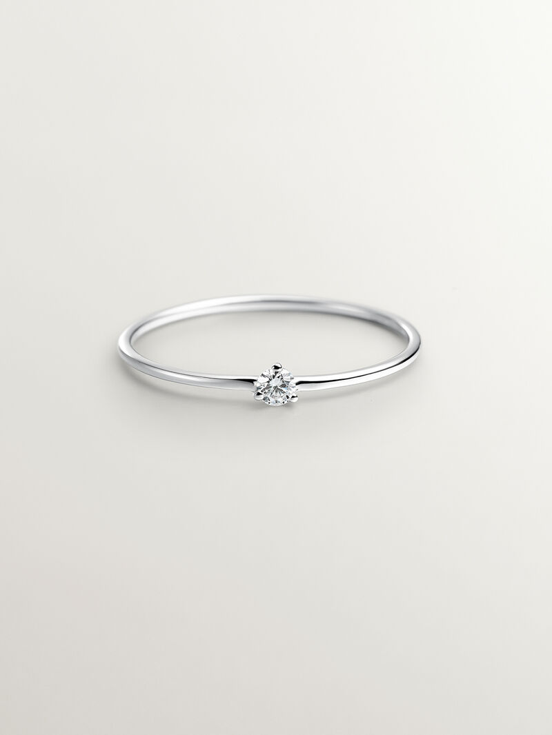 18K white gold solitaire ring with a 0.048ct diamond. image number 2