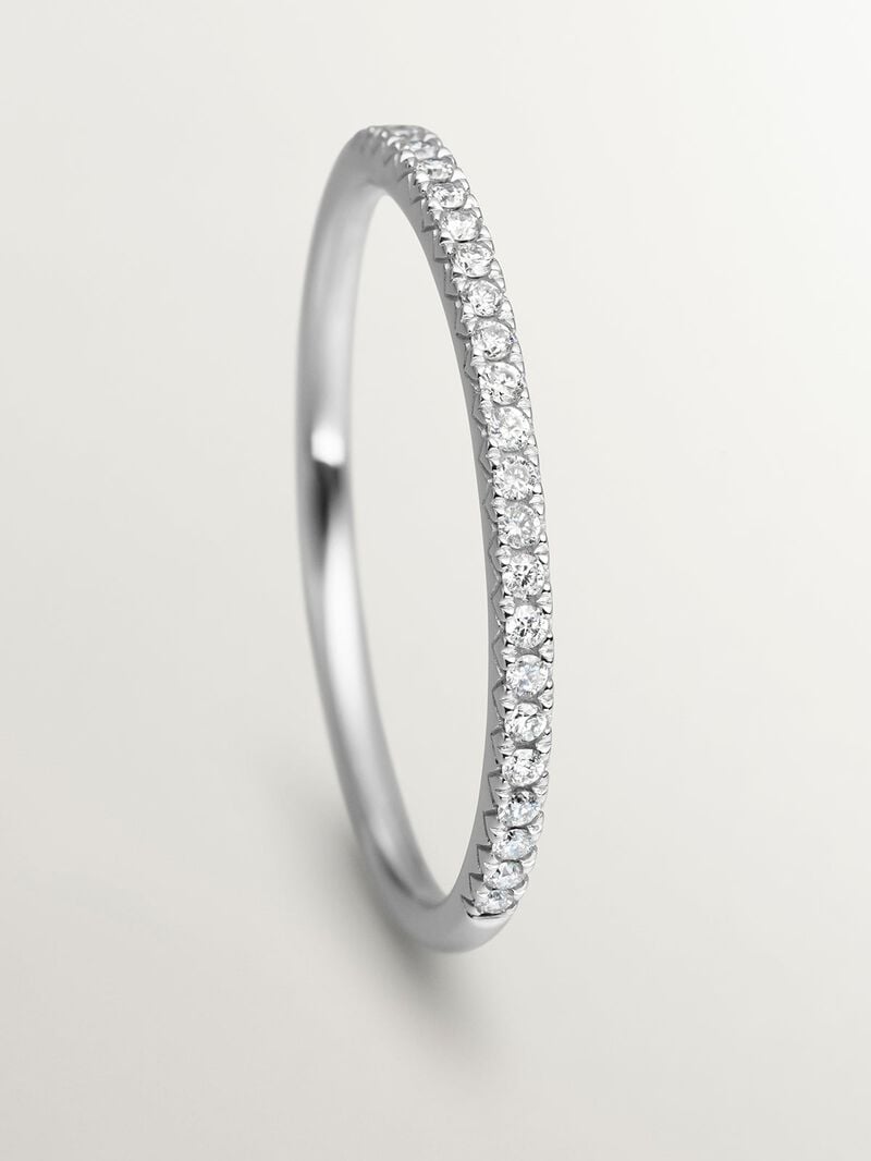 18K white gold ring with diamonds image number 4