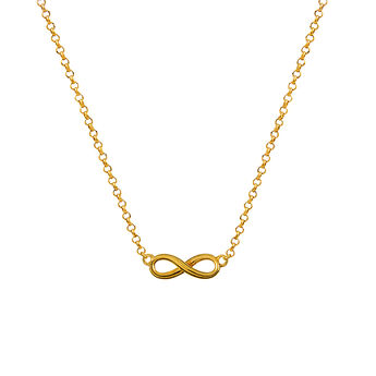 Gold infinity necklace, J01248-02, hi-res