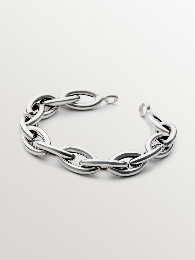925 silver oval link bracelet image number 0