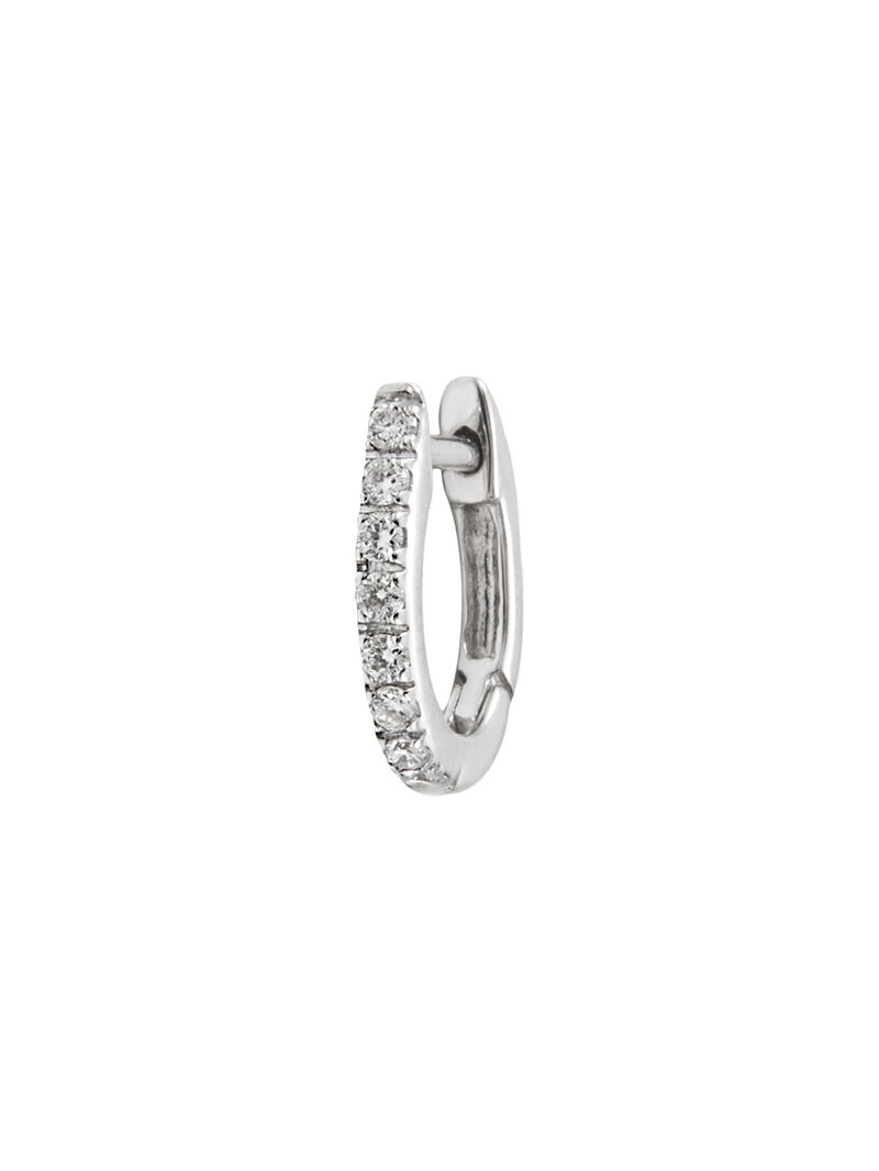 18K white gold individual earring with diamond. image number 0
