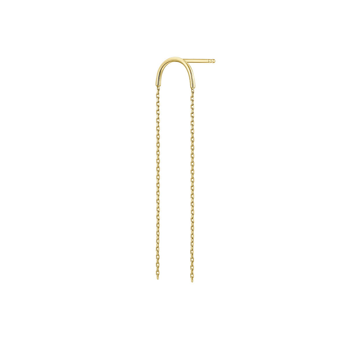 Gold semi-circle pendant earring, J05026-02-H, hi-res
