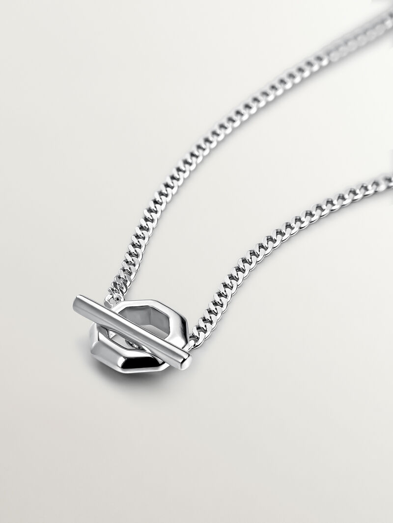 925 sterling silver chain with geometric finish image number 2