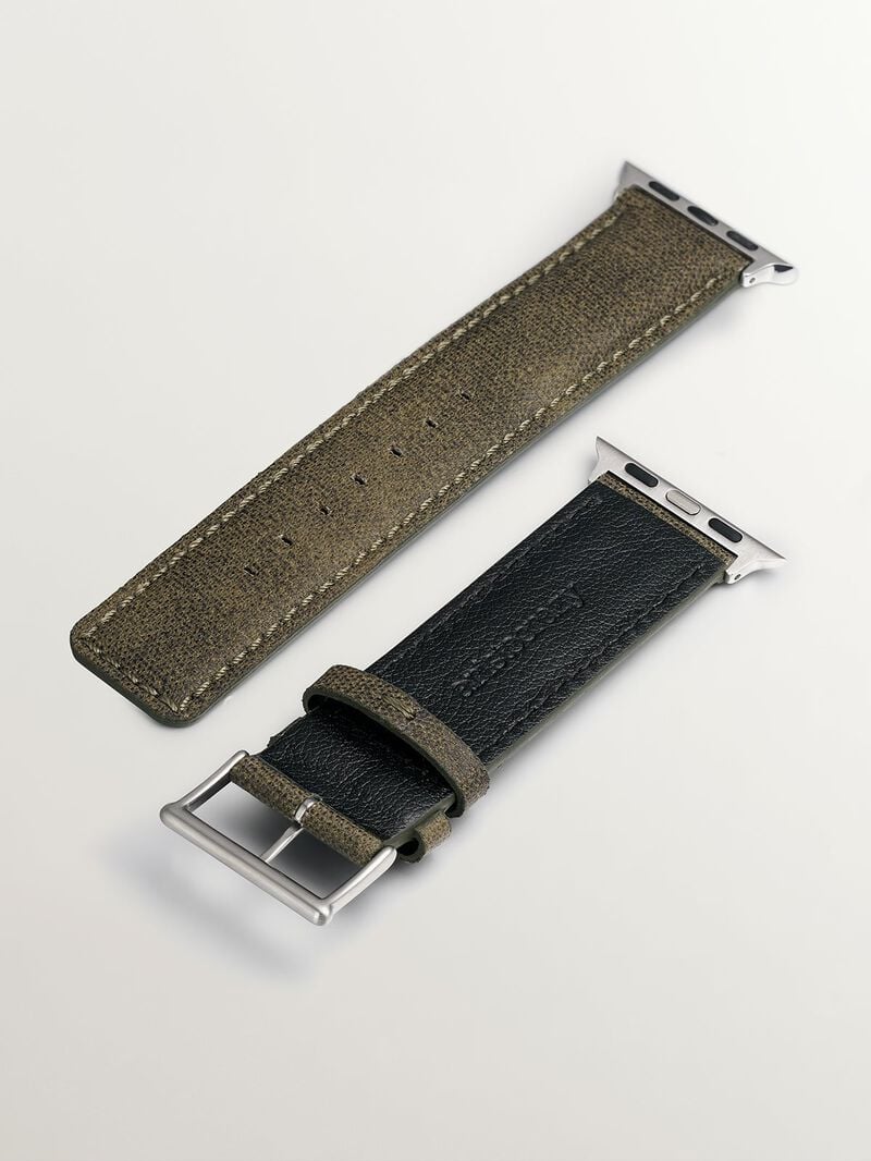 Green leather Apple Watch band image number 6