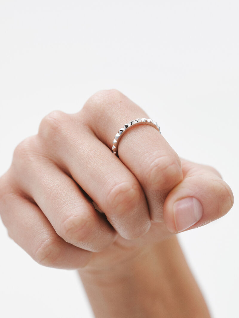 9K Yellow Gold Studded Ring image number 1
