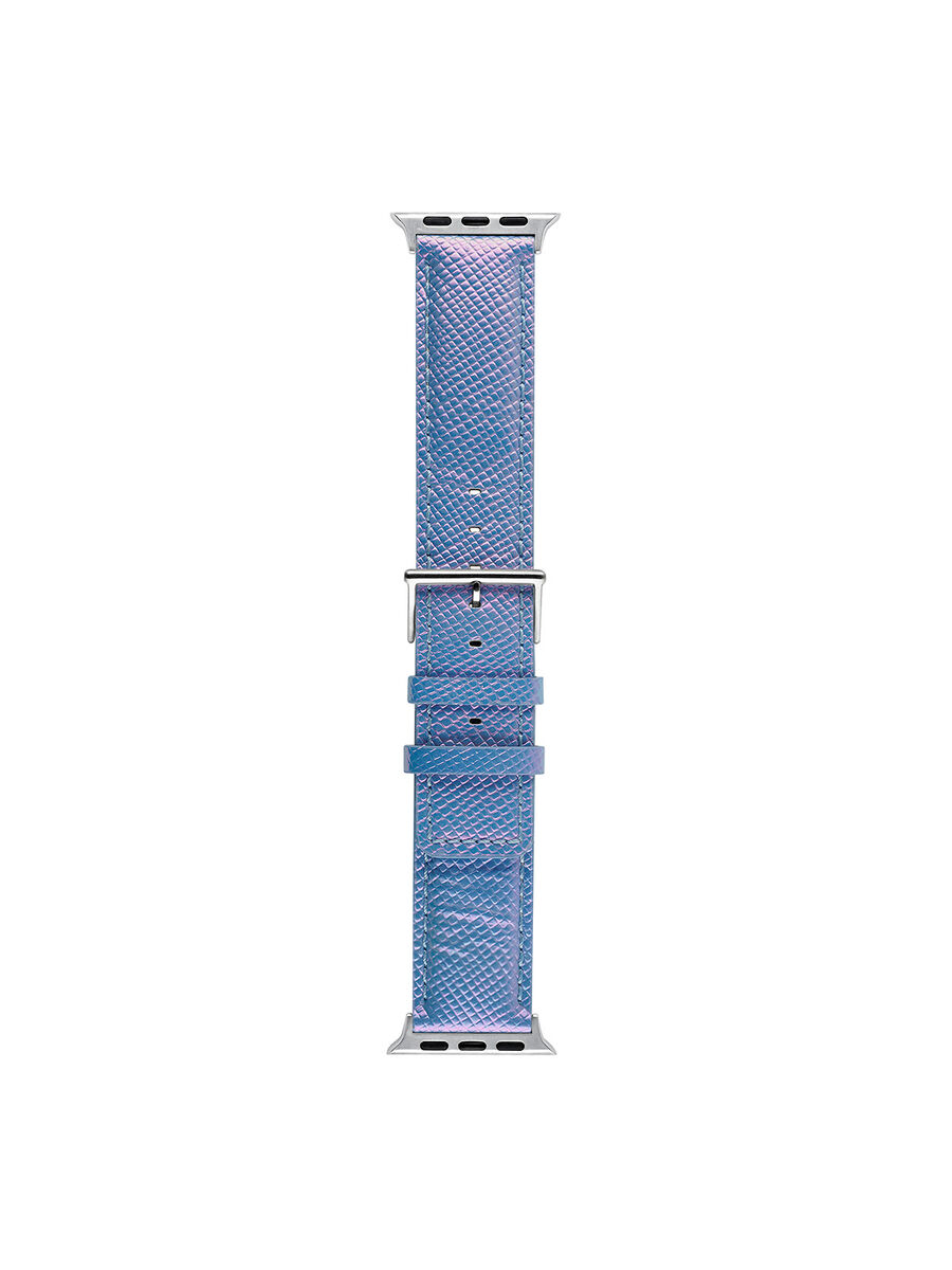Iridescent blue leather Apple Watch band, IWSTRAP-PUIR, hi-res