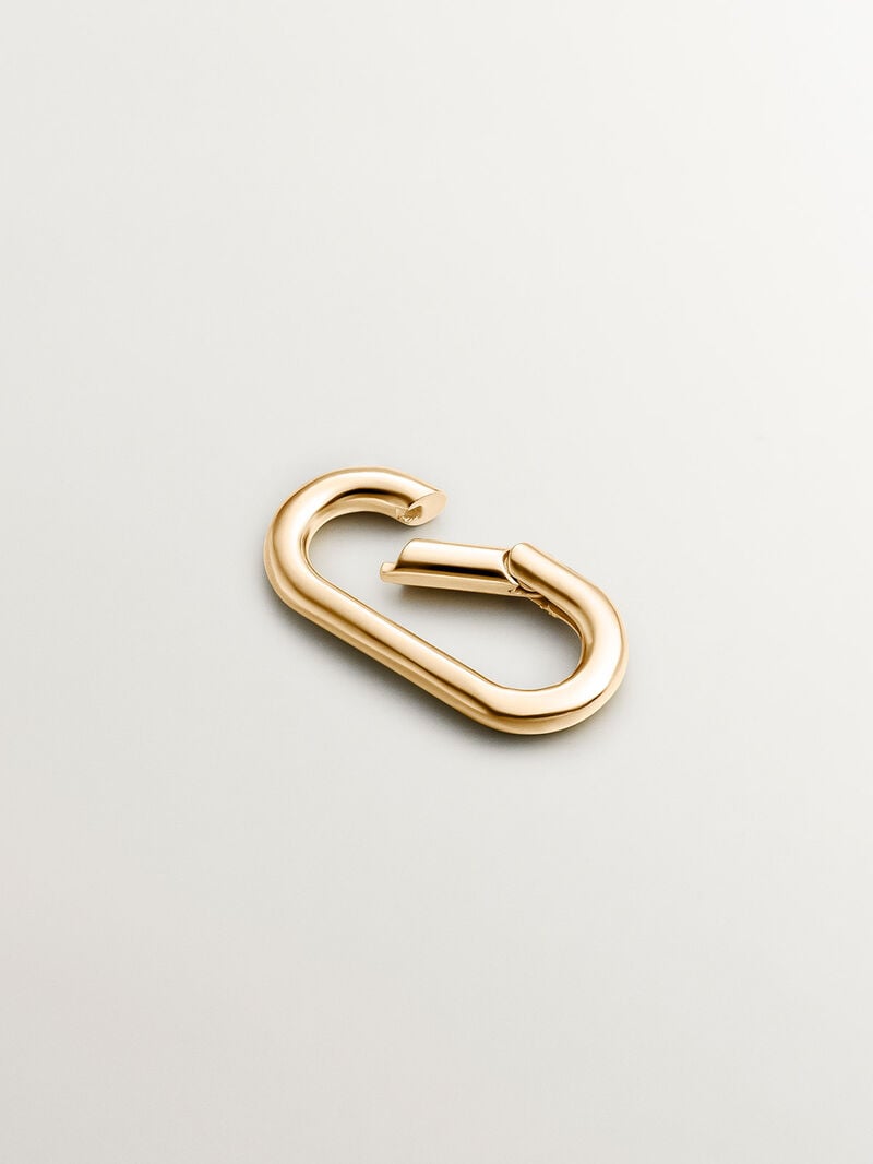 Oval carabiner in 925 silver coated in 18K yellow gold. image number 2